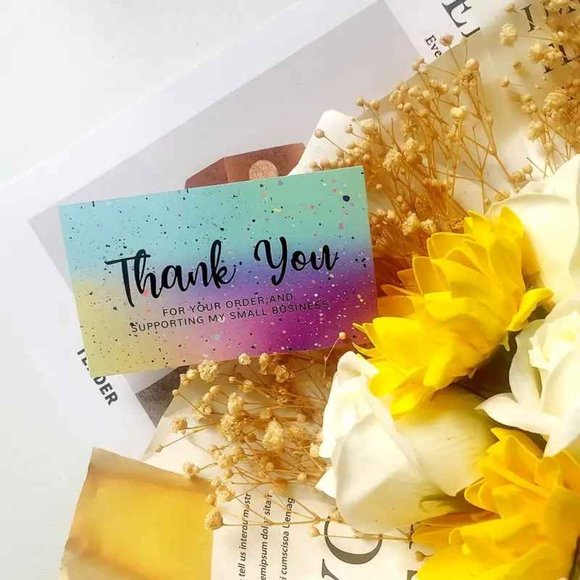 Pack Of 50 - Laser Thank You Cards New - Picture 3 of 3